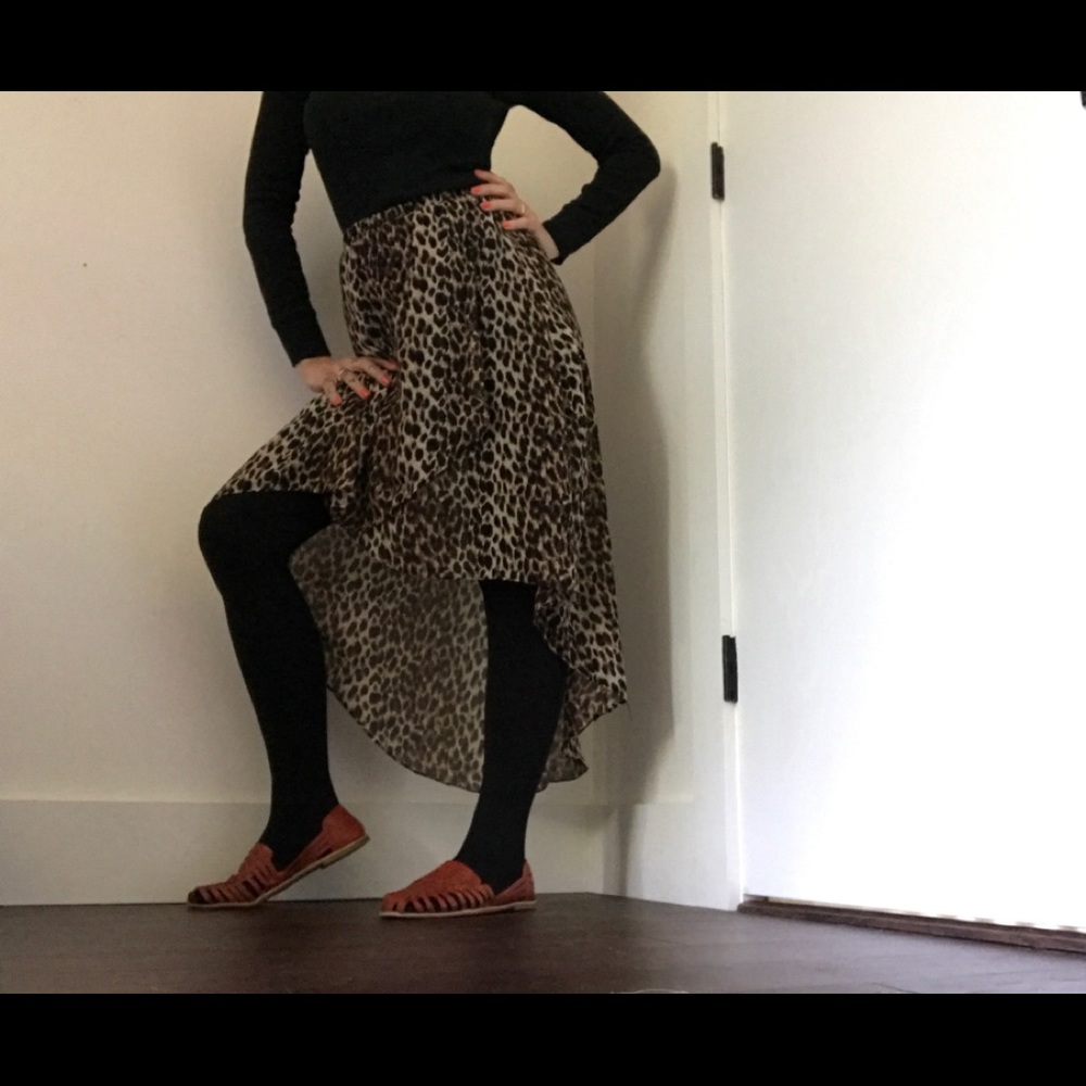 Forever 21 High-Low Leopard Print Skirt - Picture 6 of 13